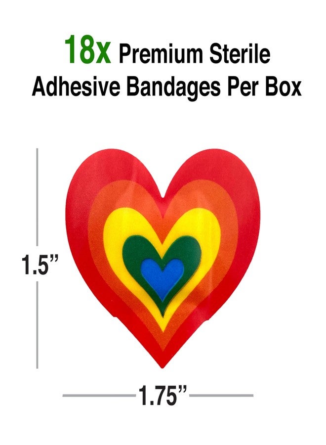 GAMAGO Rainbow Heart Bandages for Kids & Kidults - Set of 18 Individually Wrapped Self Adhesive Bandages - Sterile, Latex-Free & Easily Removable - Funny Gift & First Aid Addition - Image 2